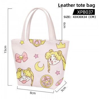 Sailor Moon anime waterproof leather tote bag handbag