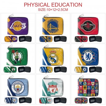 NBA basketball football zipper wallet purse