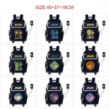 JoJo's Bizarre Adventure anime USB charging laptop backpack school bag