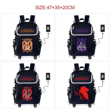 EVA anime USB charging laptop backpack school bag