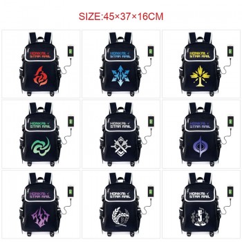 Honkai Star Rail game USB charging laptop backpack school bag