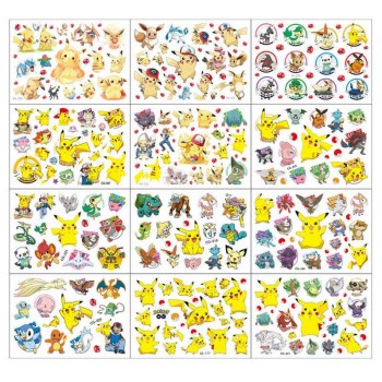 Pokemon Pikachu anime waterproof tattoo stickers(price for 10pcs)