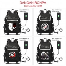 Dangan Ronpa anime USB charging laptop backpack sc...