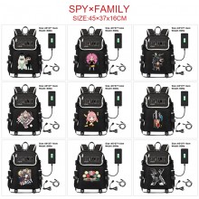 SPY FAMILY anime USB charging laptop backpack scho...