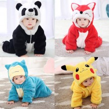 Bear Stitch Pikachu Baby Winter Clothes Pajamas Sleepwear