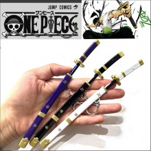 One Piece Zoro anime mini weapon sword knife key c...