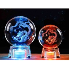Luminous Animal Twelve Crystal Zodiac Ball with holder