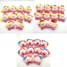 4inches Kirby anime plush dolls set(10pcs a set)