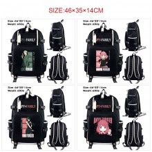 SPY FAMILY anime USB camouflage backpack school ba...