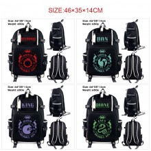 The Seven Deadly Sins anime USB camouflage backpack school bag