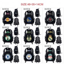 NBA basketball football USB camouflage backpack school bag