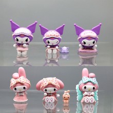 Melody Kuromi anime figures set(6pcs a set)(OPP bag)