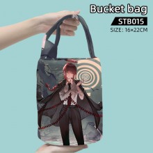 Chainsaw Man cylinder bucket shaped handbags shoul...