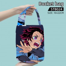 Demon Slayer cylinder bucket shaped handbags shoul...