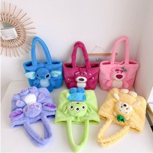 Stitch Lotso strawberry bear anime plush satchel s...