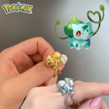 Pokemon Bulbasaur Silver Jewelry Anime Ring