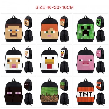 Minecraft game nylon backpack bag