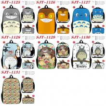 Totoro anime nylon backpack bag shoulder pencil ca...