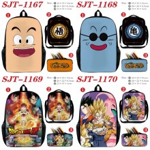 Dragon Ball anime nylon backpack bag shoulder pencil case set