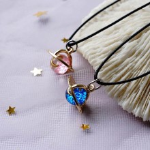 Saturn starry sky girl necklace(OPP bag)