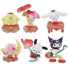 Melody Cinnamoroll Kuromi anime figures set(6pcs a set)(OPP bag)