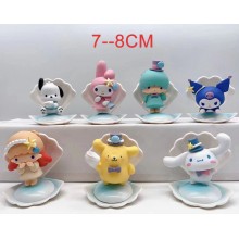 Melody Cinnamoroll Kuromi anime figures set(7pcs a set)(OPP bag)