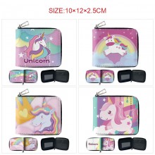 Unicorn anime zipper wallet purse