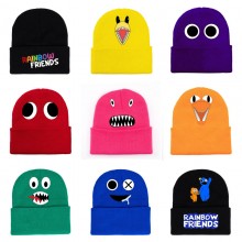 Rainbow friends game knit hat