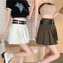 Women young hot girl skirt shorts plaid pleated sk...