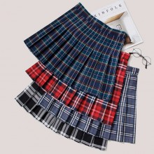 Women young hot girl skirt shorts plaid pleated sk...