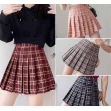 Women young hot girl skirt shorts plaid pleated skirts