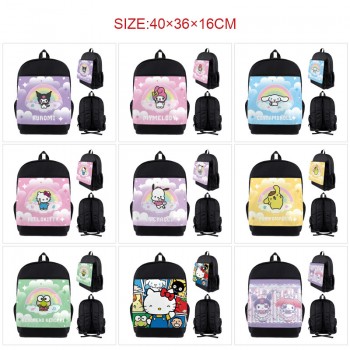 Melody kitty Cinnamoroll Kuromi Pochacco anime nylon backpack bag