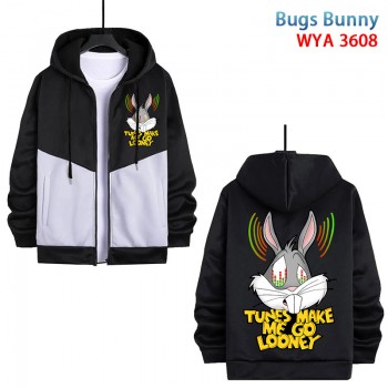 Bugs Bunny anime zipper cotton long sleeve hoodies cloth