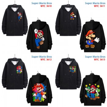 Super Mario anime zipper cotton long sleeve hoodies cloth