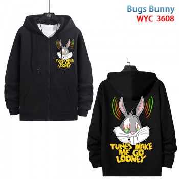 Bugs Bunny anime zipper cotton long sleeve hoodies cloth