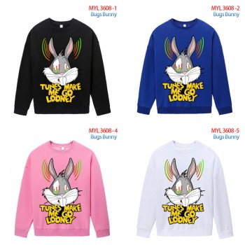 Bugs Bunny anime long sleeve round neck thin cotton hoodies cloth
