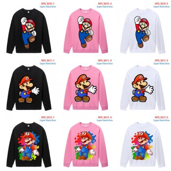 Super Mario anime long sleeve round neck thin cotton hoodies cloth