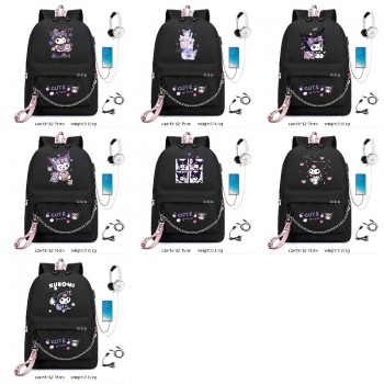 Kuromi anime metal steel chain backpack bag