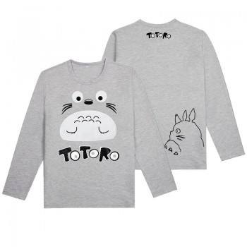 Totoro round neck long sleeve cotton t-shirt