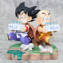 Dragon Ball childhood Son Goku and Krillin milk anime figure