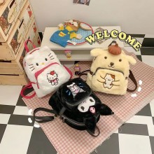 Kuromi Kitty Purin anime plush backpack bag