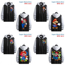 Super Mario anime zipper cotton long sleeve hoodies cloth