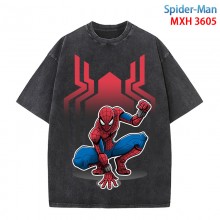 Spider-Man short sleeve wash water worn-out cotton t-shirt