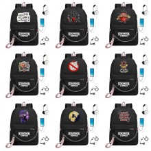 Stranger Things anime metal steel chain backpack bag