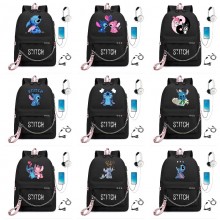 Stitch anime metal steel chain backpack bag