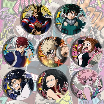 My Hero Academia anime brooch pins set(8pcs a set)58MM