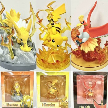 Pokemon Pikachu Eevee Ho-Oh anime figure