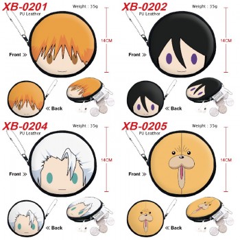 Bleach anime pu zipper round wallet coin purse