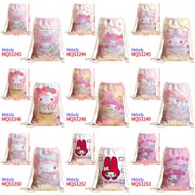 My Melody anime drawstring backpack bag