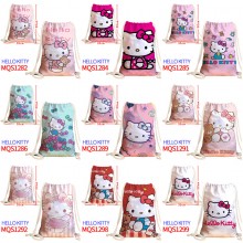 Hello Kitty anime drawstring backpack bag